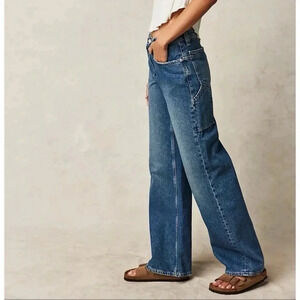 NWT Free People Tinsley Baggy High Rise Jeans Denim Wide Leg We The Free